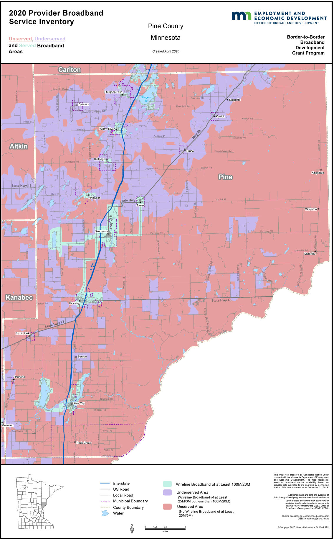 Pine County Broadband Map